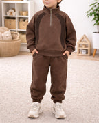 Joggingpak van Zacht Velours – Chocoladebruin (2-delig)