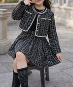 Elegante Tweed Jurk met Vastzittende Top