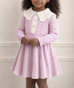 Gebreide Jurk met Kraag – Lilac Bloom