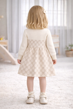 Gebreide jurk met strikjes