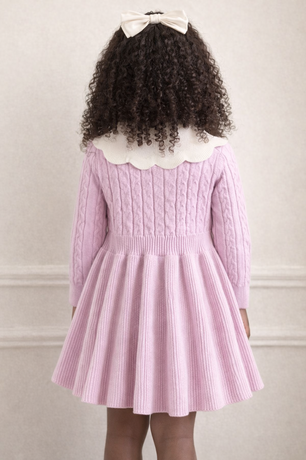 Gebreide Jurk met Kraag – Lilac Bloom