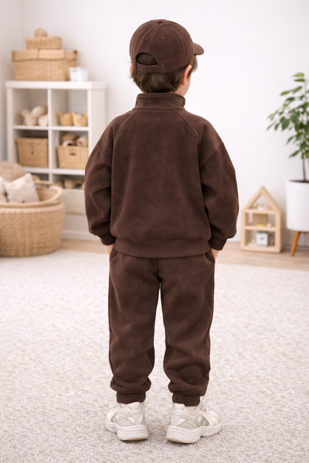 Joggingpak van Zacht Velours – Chocoladebruin (2-delig)