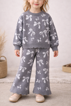 Gebreide meisjes set – Grijs