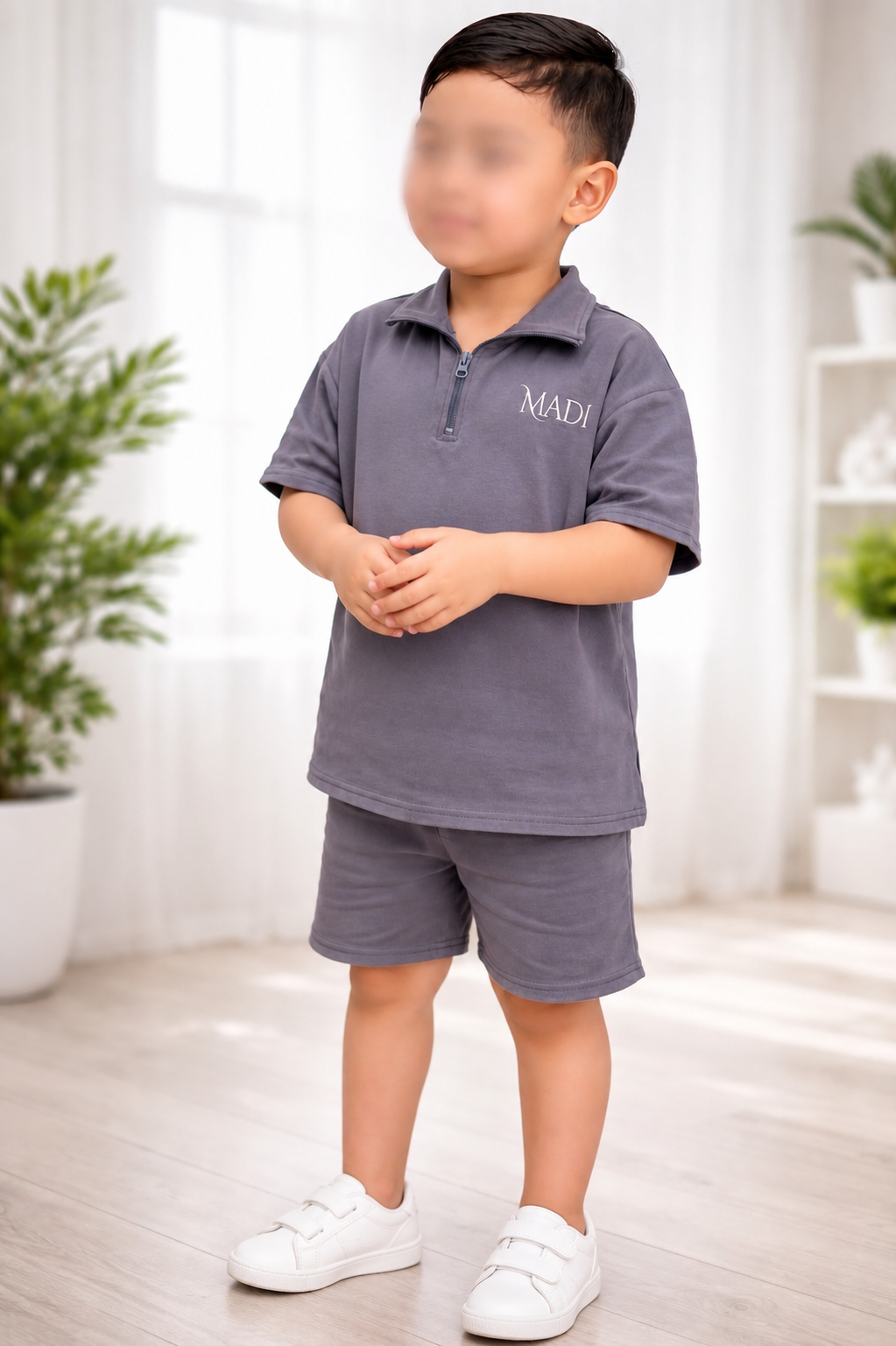 Kinder Lounge Set met Rits – Stijlvol & Comfortable 
(Slate)